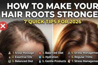 A close-up of a woman gently massaging her scalp with essential oils, promoting healthy blood circulation and strong hair roots.