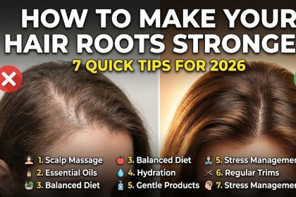 A close-up of a woman gently massaging her scalp with essential oils, promoting healthy blood circulation and strong hair roots.