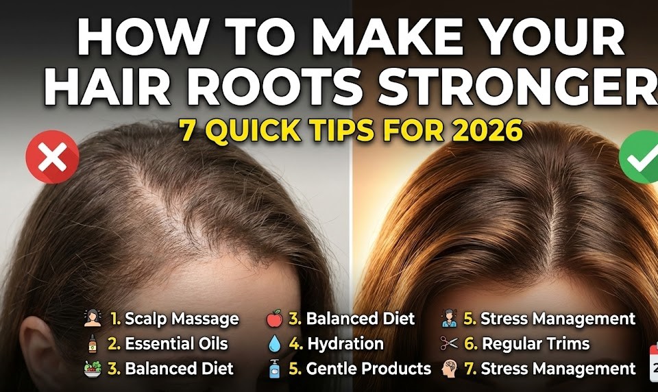 A close-up of a woman gently massaging her scalp with essential oils, promoting healthy blood circulation and strong hair roots.