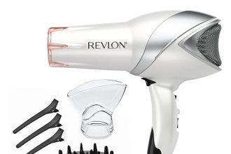 A high-resolution product image of the Revlon Infrared Ionic Hair Dryer with its diffuser and concentrator attachments.