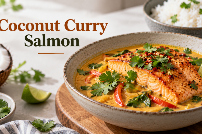 Coconut Curry Salmon For Hair-Boosting