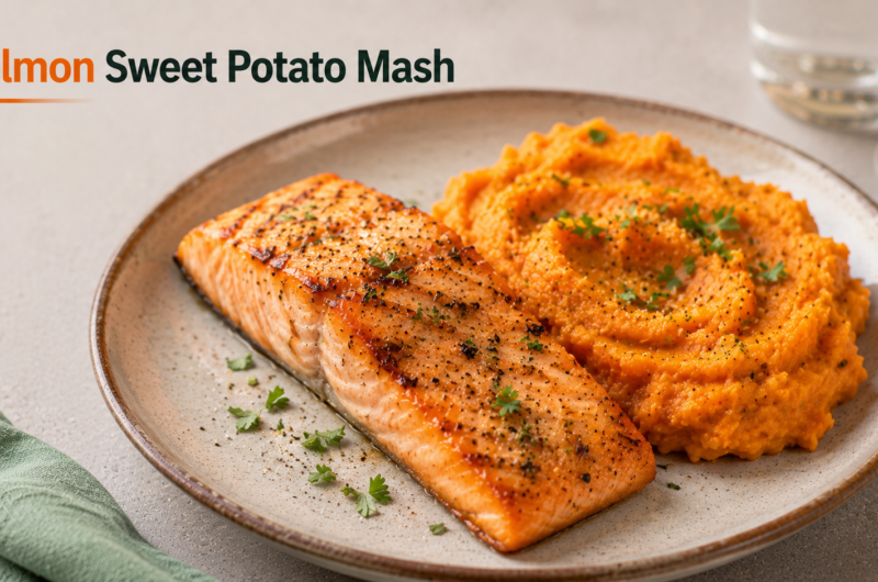 Salmon Sweet Potato Mash for Hair Health